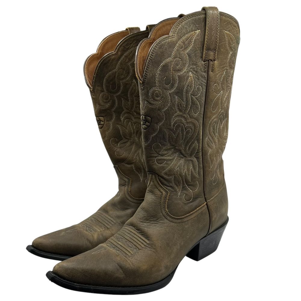 Ariat 15729 Heritage Western J Toe Tan Brown Leather Boots Sz 9.5b Women